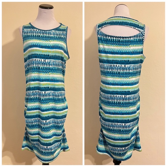 Title Nine breeze ruched dress in dabs of color Large - Picture 4 of 7